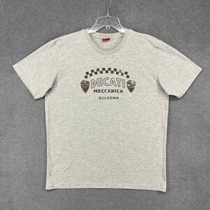 Ducati Meccanica Bologna Shirt Mens XL Gray Graphic Tee Motorcycle Racing Italy